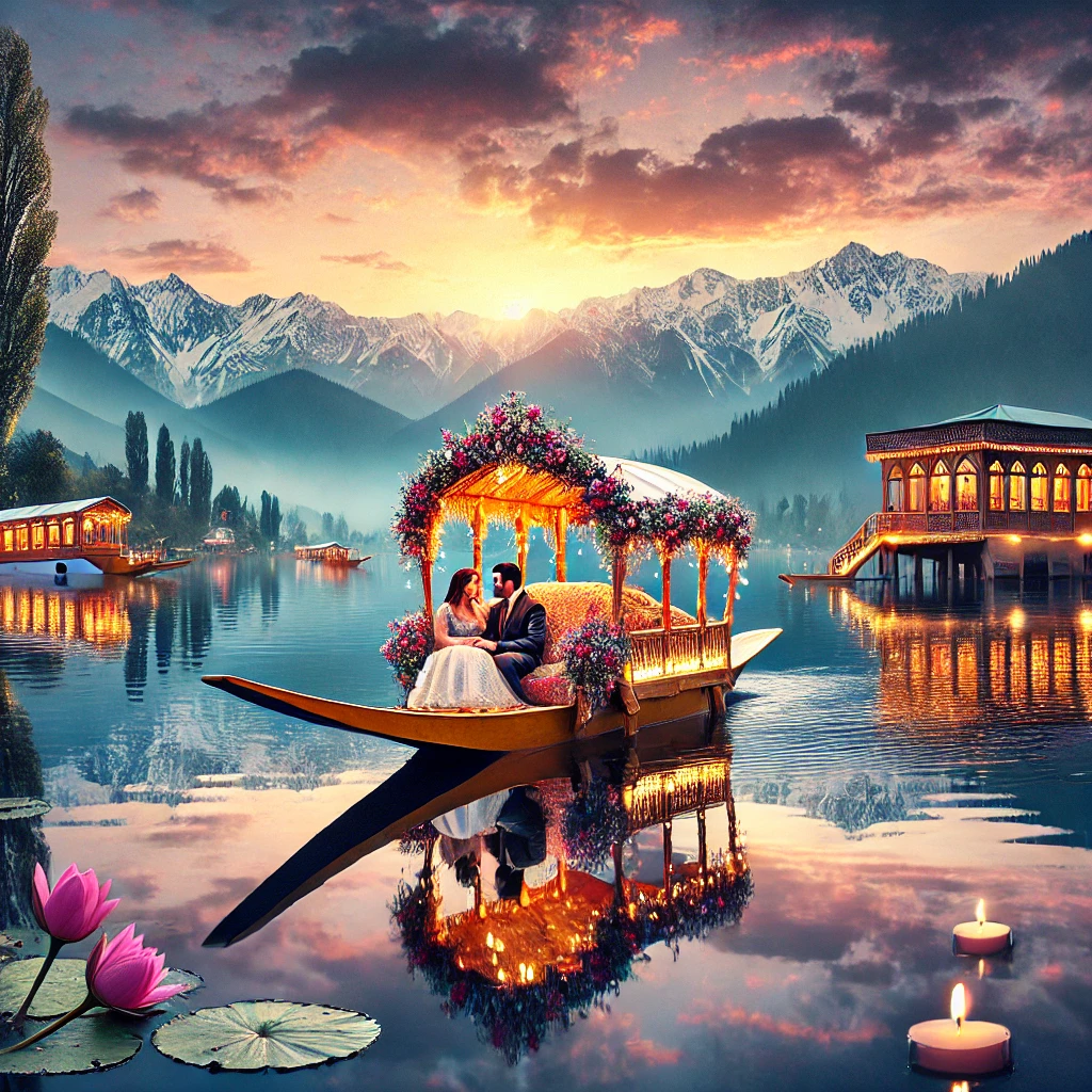 A romantic scene in Kashmir for couples