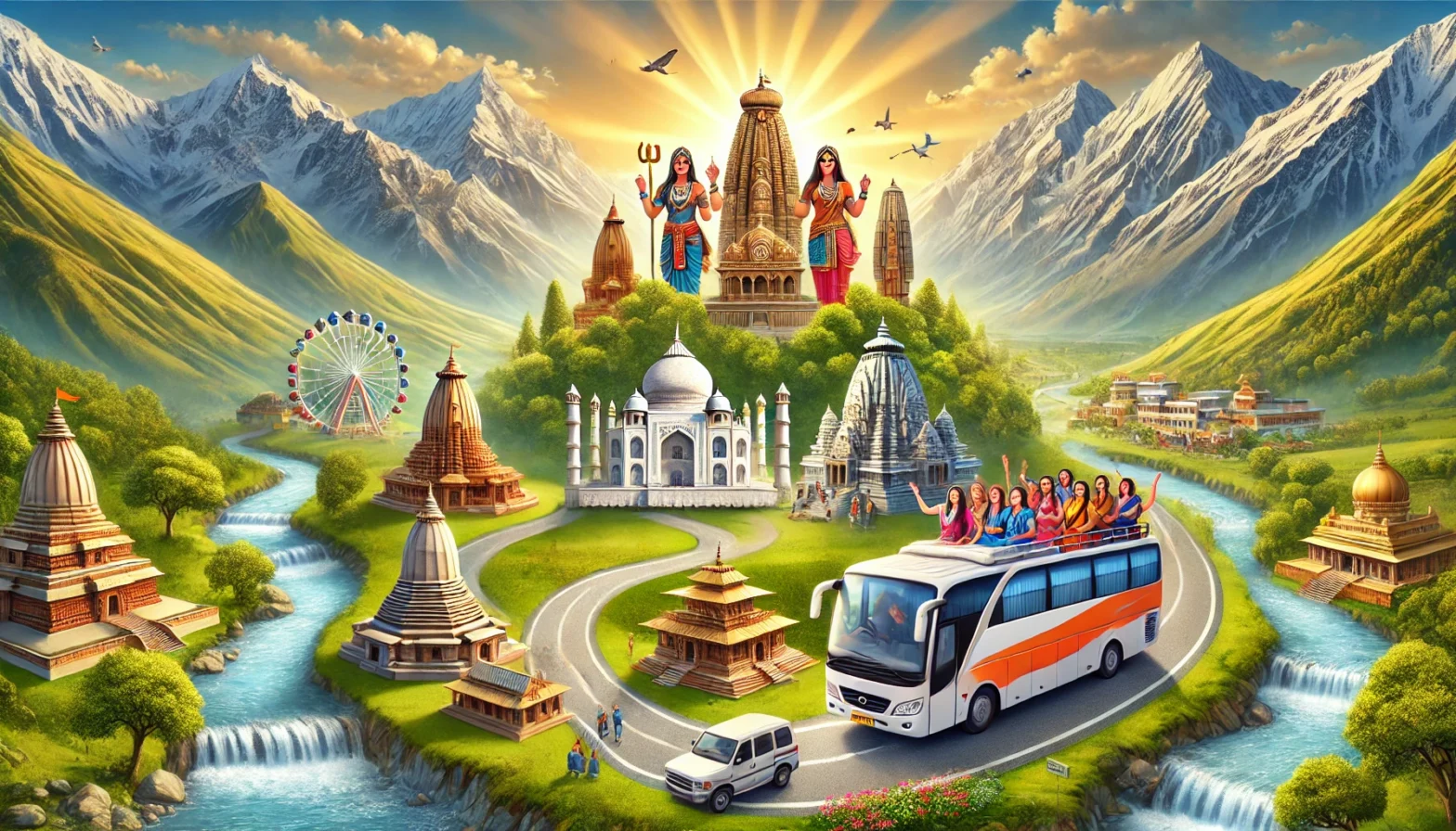 A scenic depiction of a Group Chardham Yatra Package