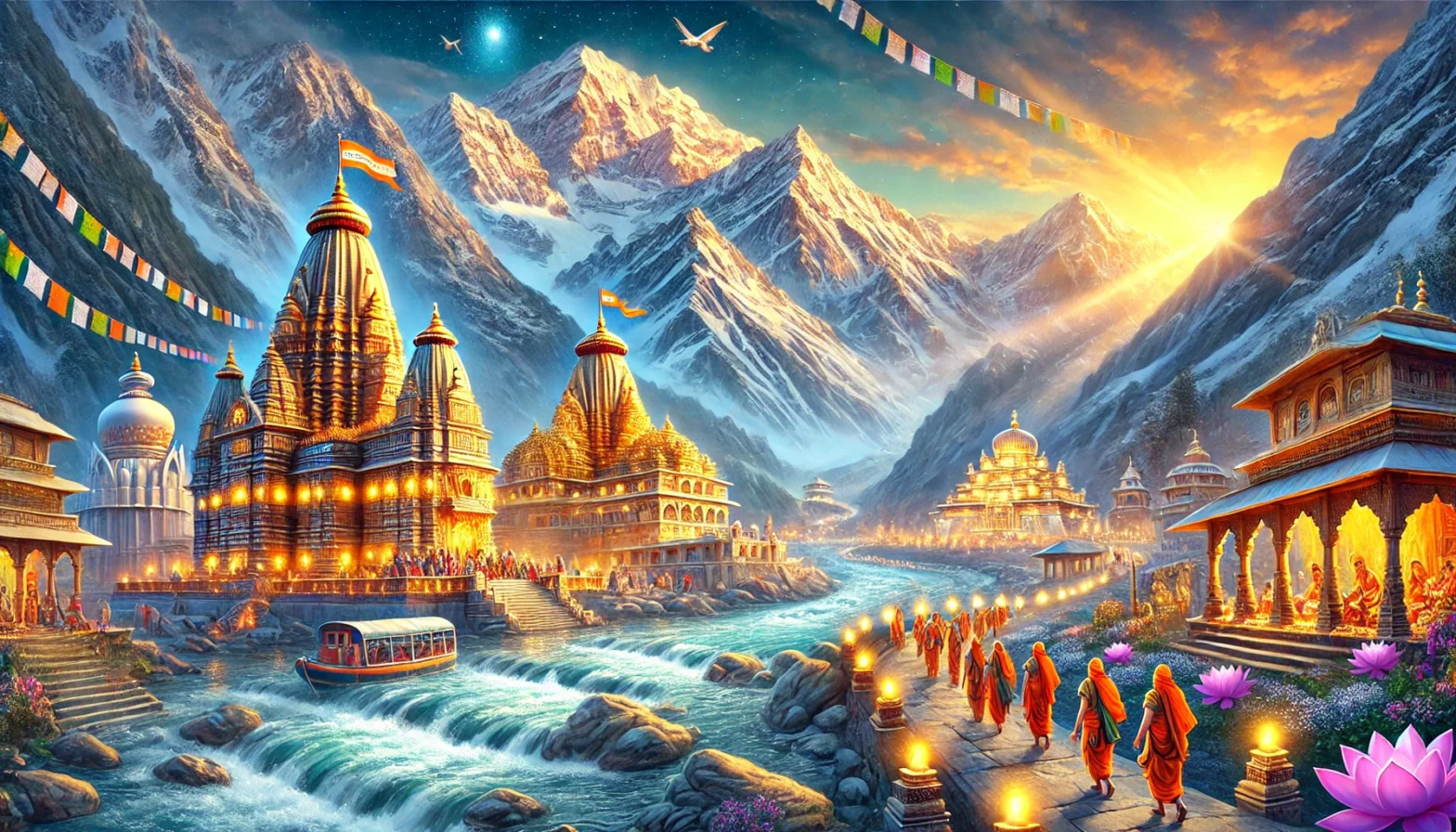 A scenic depiction of the Chardham Yatra Packages